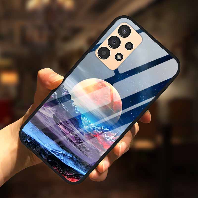 For Samsung A13 Case A23 A52 A72 4G M52 A52S 5G Luxury Tempered Glass Hard Back Cover for Samsung Galaxy A13 4G Phone Cases Capa