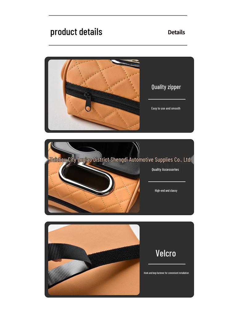 2025 Nappa Leder Auto Armlehnen Erhöhung mit Doppelbecherhalter & Taschentuchbox