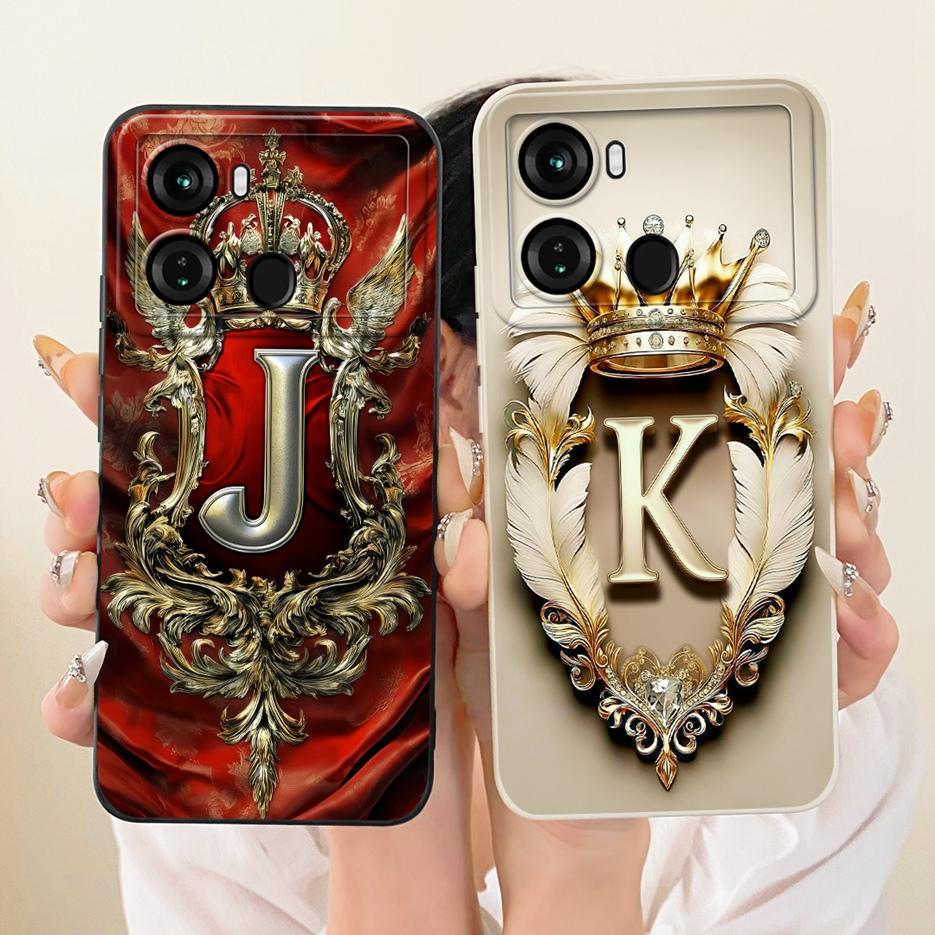 For Itel P40 Plus Case P683L Cute Crown Letters Cover Soft TPU Matte Phone Case For Itel P40 P662L P 40 ItelP40 P40+ Fundas Bags