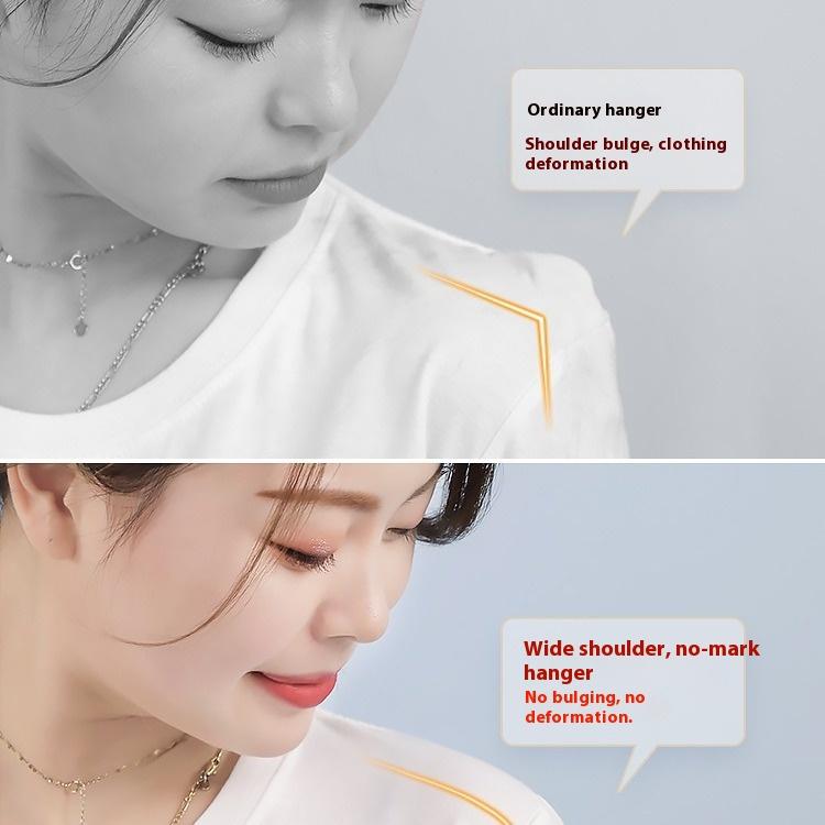 Umeraș cu umeri lați fără urme, suport îndrăzneț pentru haine de uz casnic, antiderapant, pentru adulți, din plastic îngroșat, suport pentru haine pentru studenți din cămin
