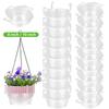 20Pcs Hanging Basket Planter Drip Trays 8/10Inch Clear Plastic Flower Pot Drip Pan with Hook Round Hanging Plant Tray for Garden