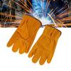 Utility Work Gloves Cowhide Leather Heat Resistant Gloves Protective Working Gloves for Driver Welder Yellow