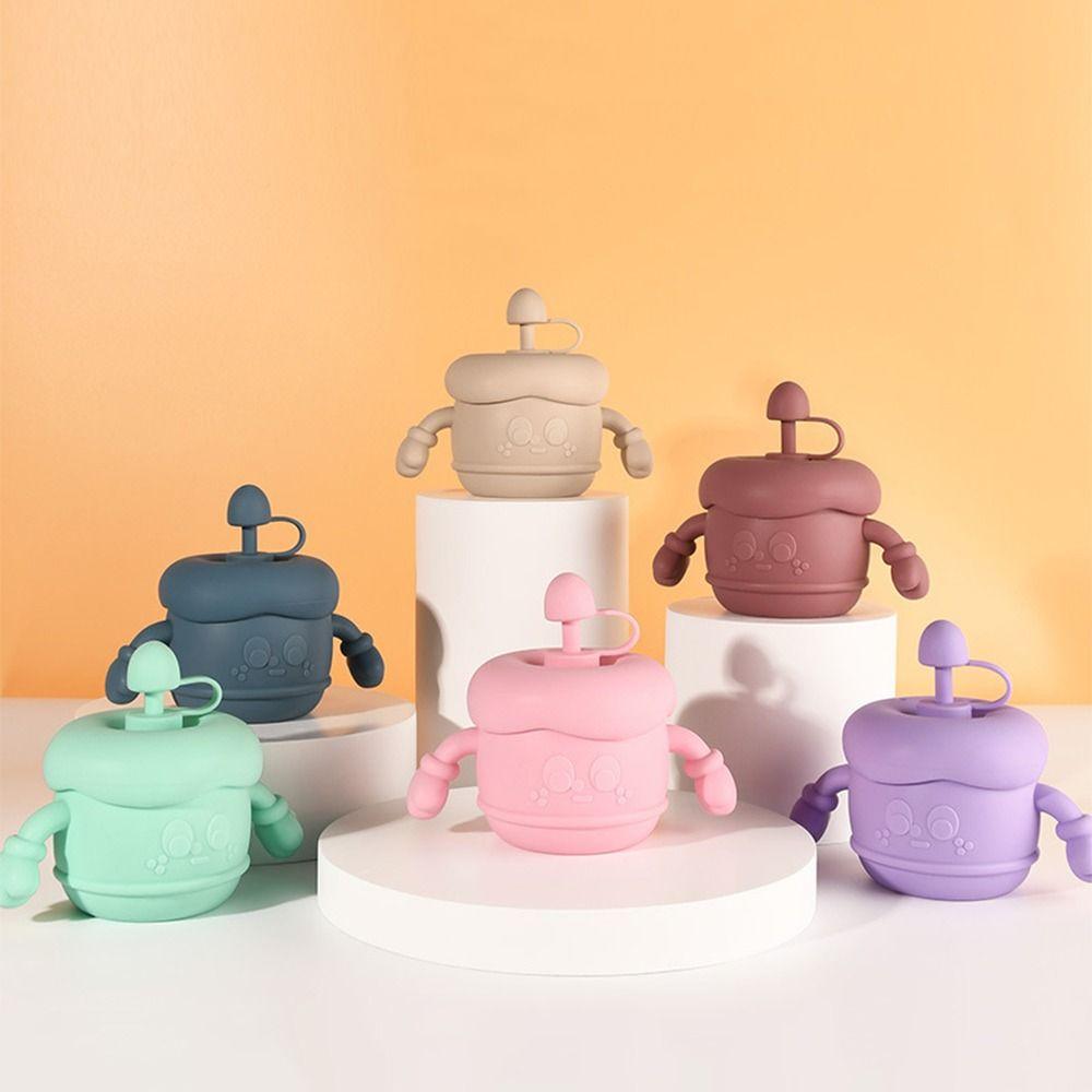 Soft Silicone Baby Training Cup Creative Drinking Cups with Straws Liquid Feed