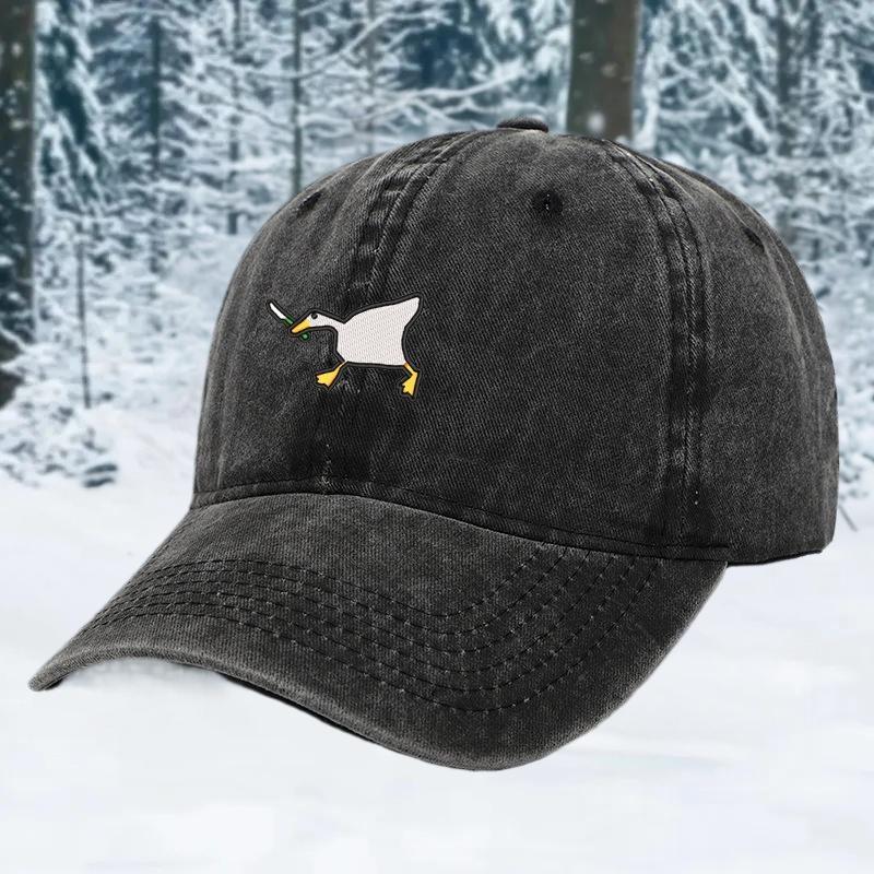 Embroidered Baseball Cap With Goose Pattern For Uninsex Casual And Fashionable City Style Duckbill Cap