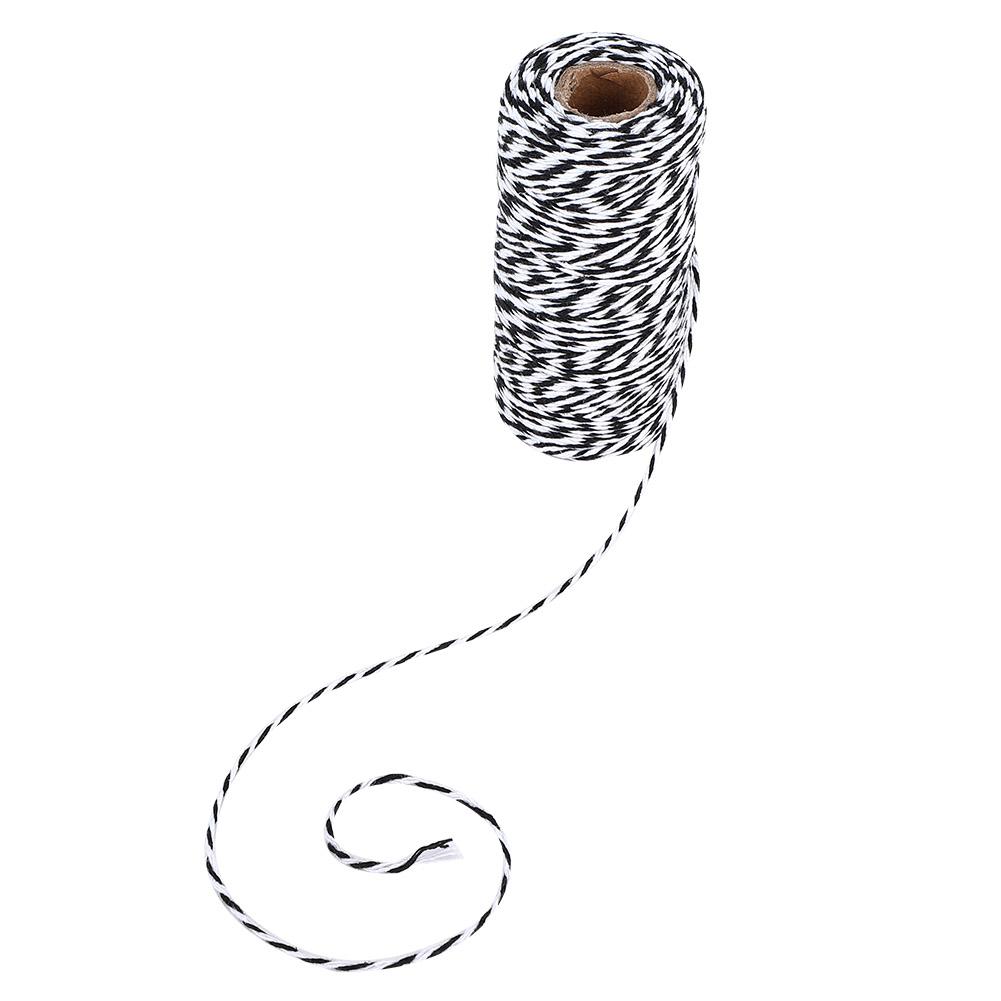 100m Double Color Cotton Thread Twine String Decoration(red White)