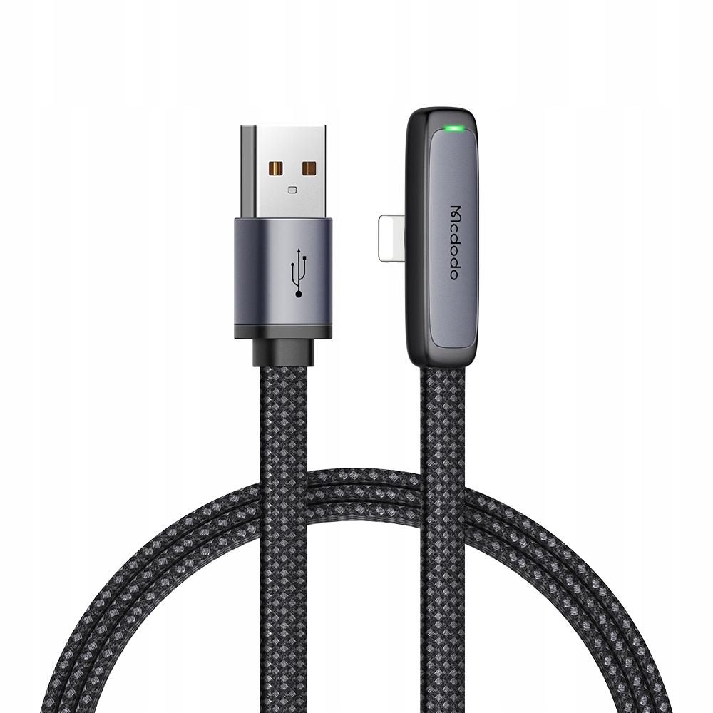 Mcdodo Angle Usb Lightning Flat Cable 36W For Iphone 12 13 14 Black 1M