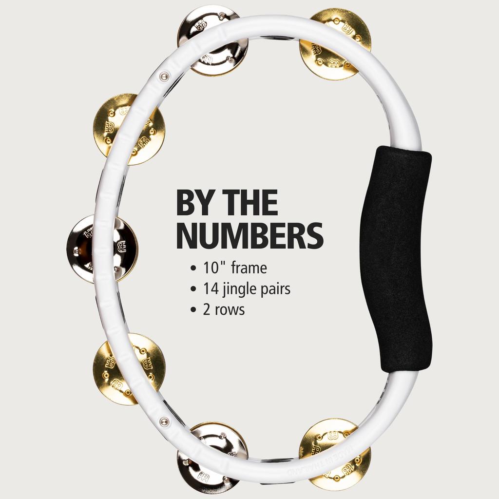 MEINL Percussion ABS Tambourine Jingles Recording-Combo Dual-Alloy TMT1M-WH []
