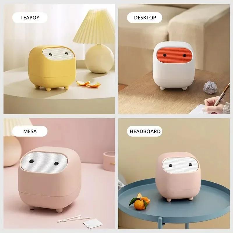 Double Ins Can Trash Layer Cute Ninja Mini Small Box Creative Trash Desktop Mini Trash New Can Storage Press Office 1pc