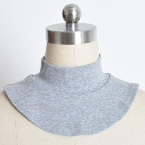 

Воротник-подложка из чистого хлопка с полувысоким воротником унисекс, универсальный воротник-подложка снизу, однотонный теплый воротник-шарф серый