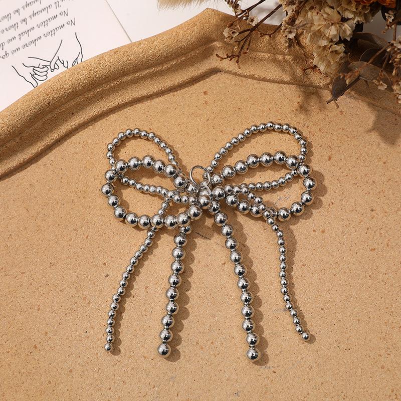 

Versatile Shoelaces Clips Buckle Decorations Tassel Bowknot Pearl Shoe Charms Pendant For Girls Sneakers Casual Shoes Accessory срібний