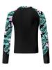 Girls Long Sleeve Swimwear Set UPF Sun Protection Printed Top Crop Top Briefs Pool Outfit