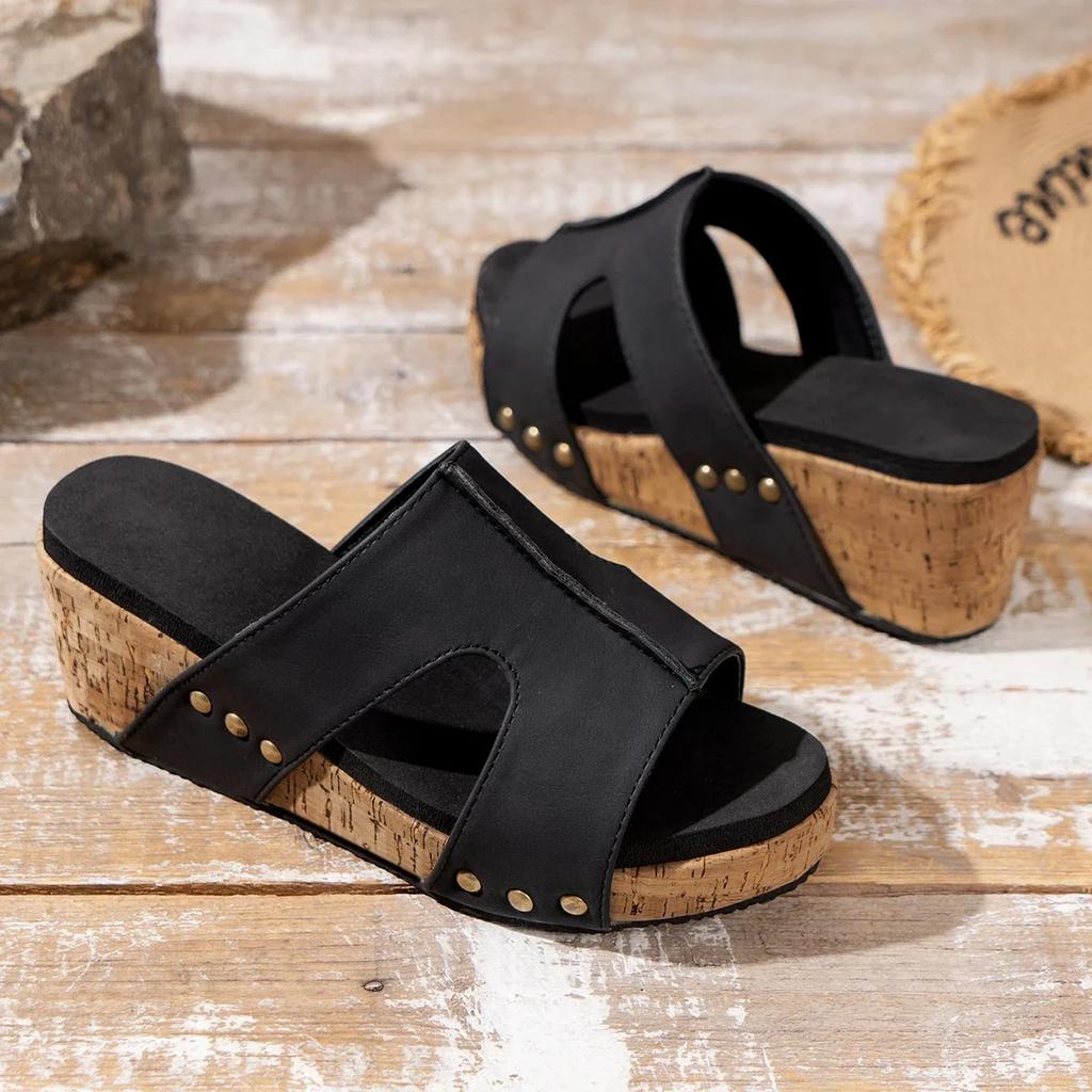 Fashion Summer Wedges Slippers Women Platform High Heels Flip Flop Ladies Outdoor Beach Shoes Braided Hemp Rope Wedge Slipper