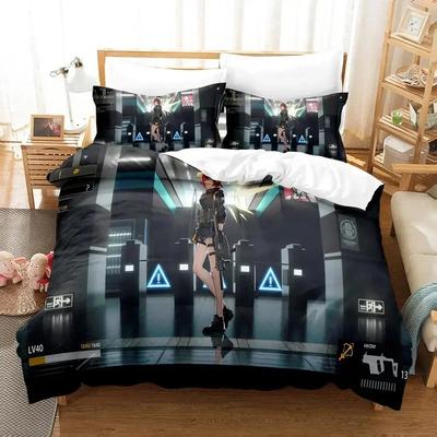 Ensemble de Literie Anime Arknights 3D, Housse de Couette Couette Ensemble de Lit Housse de Couette Taie d'Oreiller, Taille King Queen Twin Garçons Filles Adultes