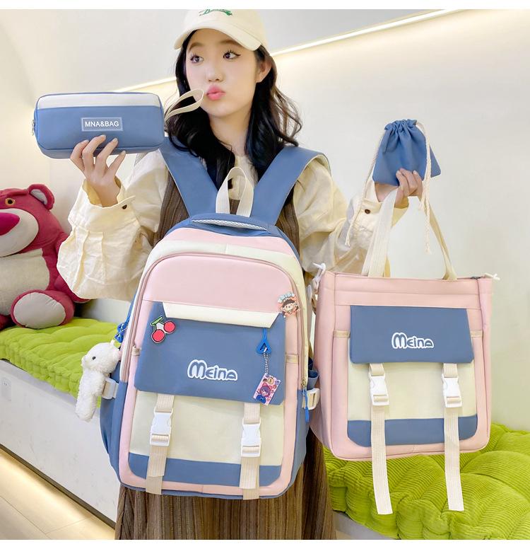 Schoolbag Female Junior High School Student Backpack Student Large Capacity Schoolbag