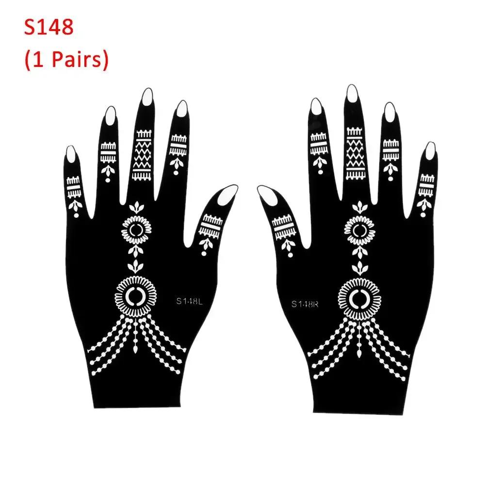 2PCS Henna Tattoo Stencils Flower Tattoo Template Temporary Hand Decal for Women DIY Body Art Henna Template Tattoos
