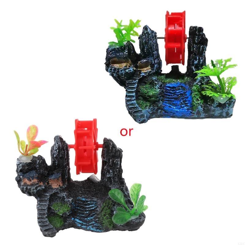 

Aquarium Ornament Rock Mountain Stone Cave Decorations Small Terrain Scenery X3UC M белый