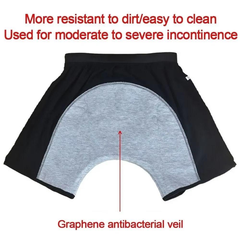 Elastic Graphene Adult Diaper Pants Antibacterial Incontinence Underwear Bed Paralysis