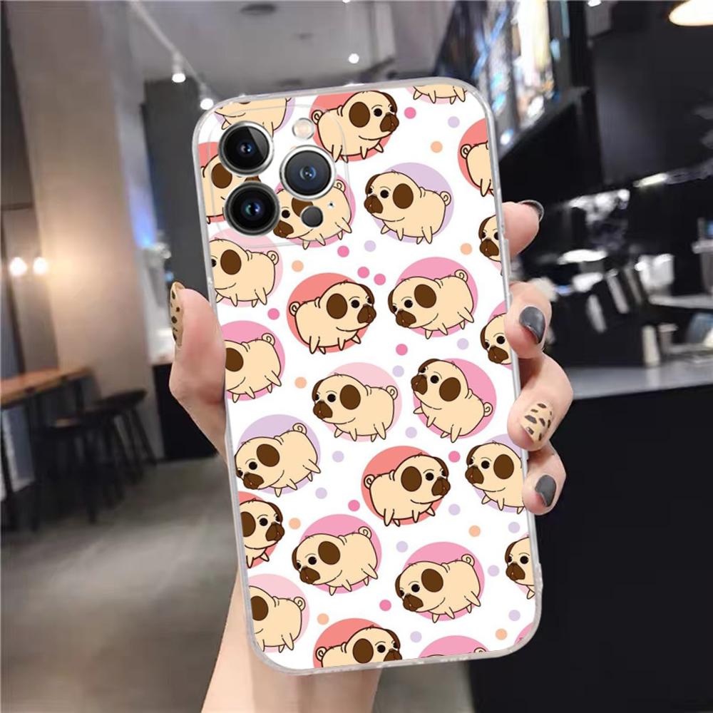 Cute Pug Dog Phone Case For iPhone 15 14 11 12 13 Mini Pro XS Max Cover 6 7 8 Plus X XR SE 2020 Funda Shell