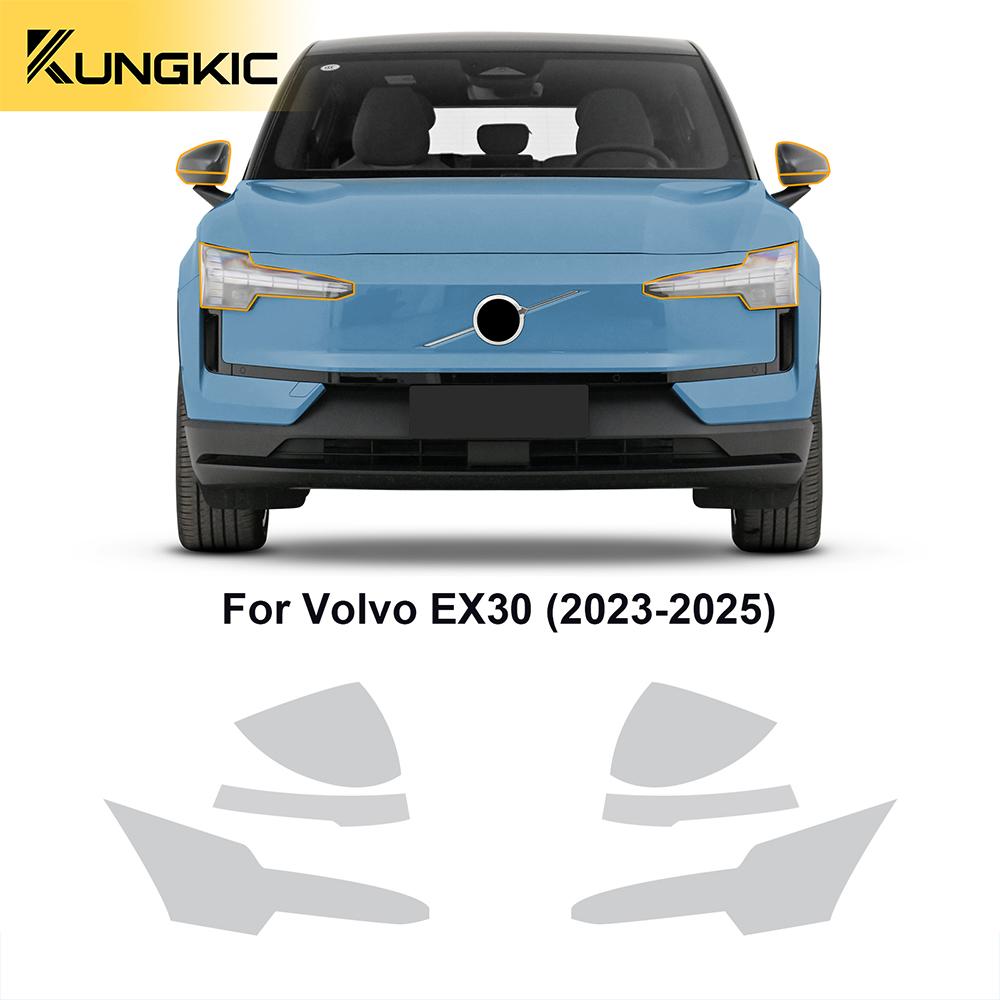 Protective Film for Volvo EX30 2023 2024 2025 TPU Anti-Scratch B Pillar Rearview Mirror Cover Transparent Black Smoke