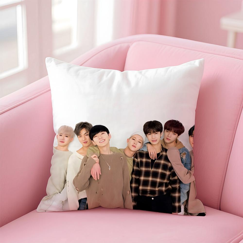 MMONSTA X Cushion Cover Pillowcase Short Plush Invisible zipper Room Sofa Cushion Cover