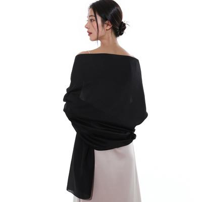 Stole Shawl Wedding Large Party UV Scarf Light Black [RIIQIICHY] Women's