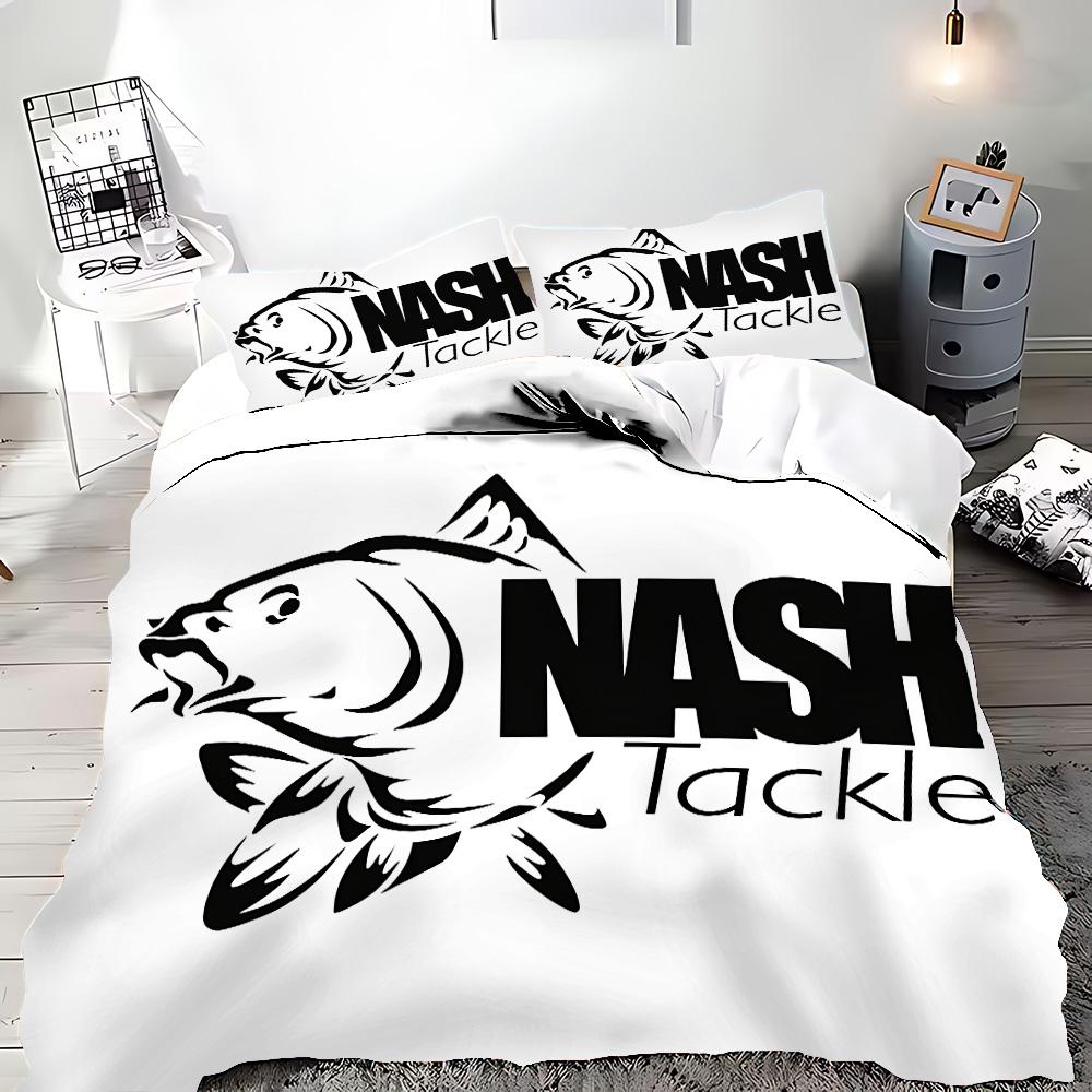 Nash Fishing Logo Bettbezug Kissenbezug Bettwäscheset Erwachsener Junge Mädchen Schlafzimmer Dekoration Kinder Geschenk Einzel Doppel Große Größe