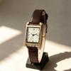 Ceas de damă retro roman pătrat cu curea din piele, cu mecanism cu quartz - Design elegant și simplu