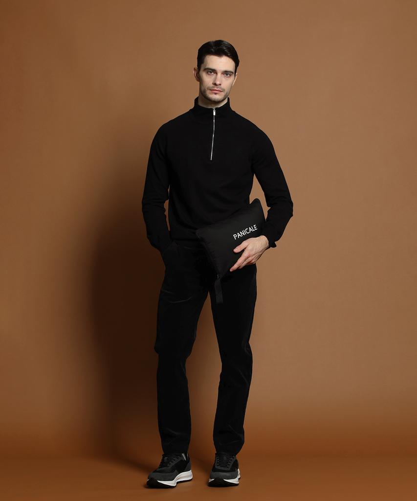 Panicale Black Duck Down Quilted Jumper
