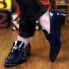 Mode Glitzernde Kleiderschuhe Mann Glänzend Lässige Lackleder Slipper Herren Trendige Slipper Rot Herren Gesellschaftsschuh Mokassins Herren