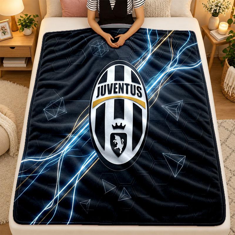 Flanel Battaniye Juventus FC Sıcak Yumuşak Atkı Battaniye İç Mekan Kanepe Yatak Oturma Odası Kullanımı İçin