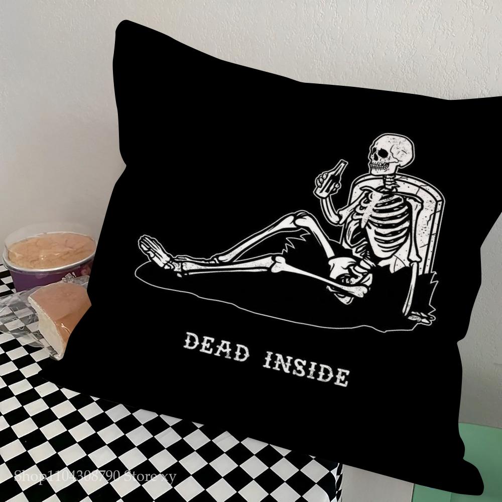 1pc Anatomical Skeleton Chalkboard Pillow Case Square Bedroom Sofa Leisure Comfort Cushion Car Living Room Home Decoration