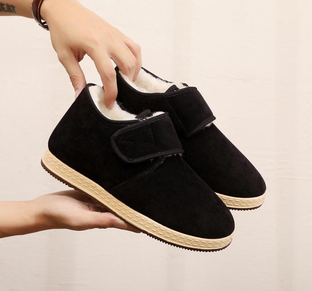 Klettverschluss Rutschfeste Cord Baumwollschuhe für den Winter
