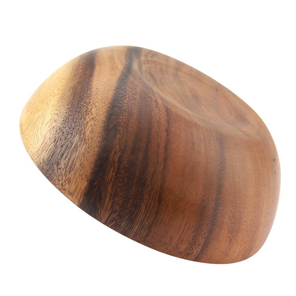 Solid Acacia Wooden Bowl for Salad Soup Rice Hand Made Wooden Bowl Kitchen Utensils (20*7cm)