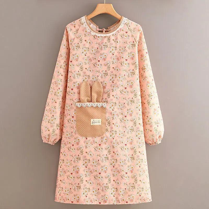 Fashionable Floral Kitchen Home Cooking Apron with Increased Waterproof and Stain Resistant Properties