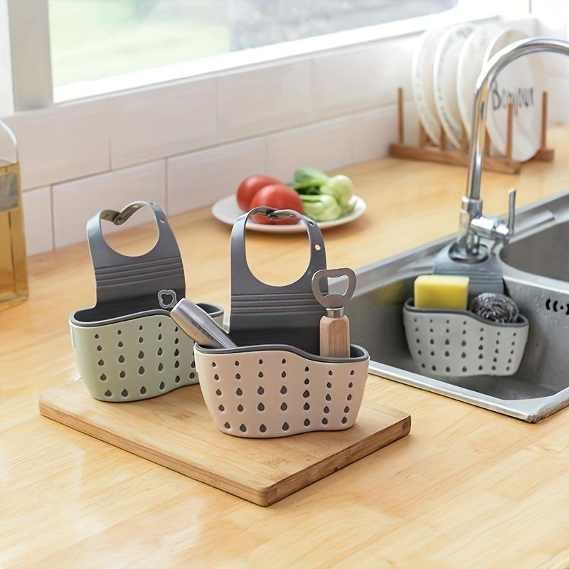 Modern Plastic Hanging Basket  Adjustable Shoulder Strap Sink Organizer with Multifunctional Drainage Spongen Rack Kitchen Tool