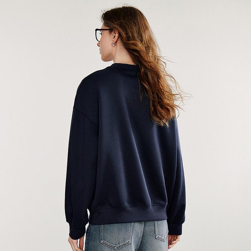Chuyu Damen Grün Mohnblume Besticktes Rundhals-Sweatshirt