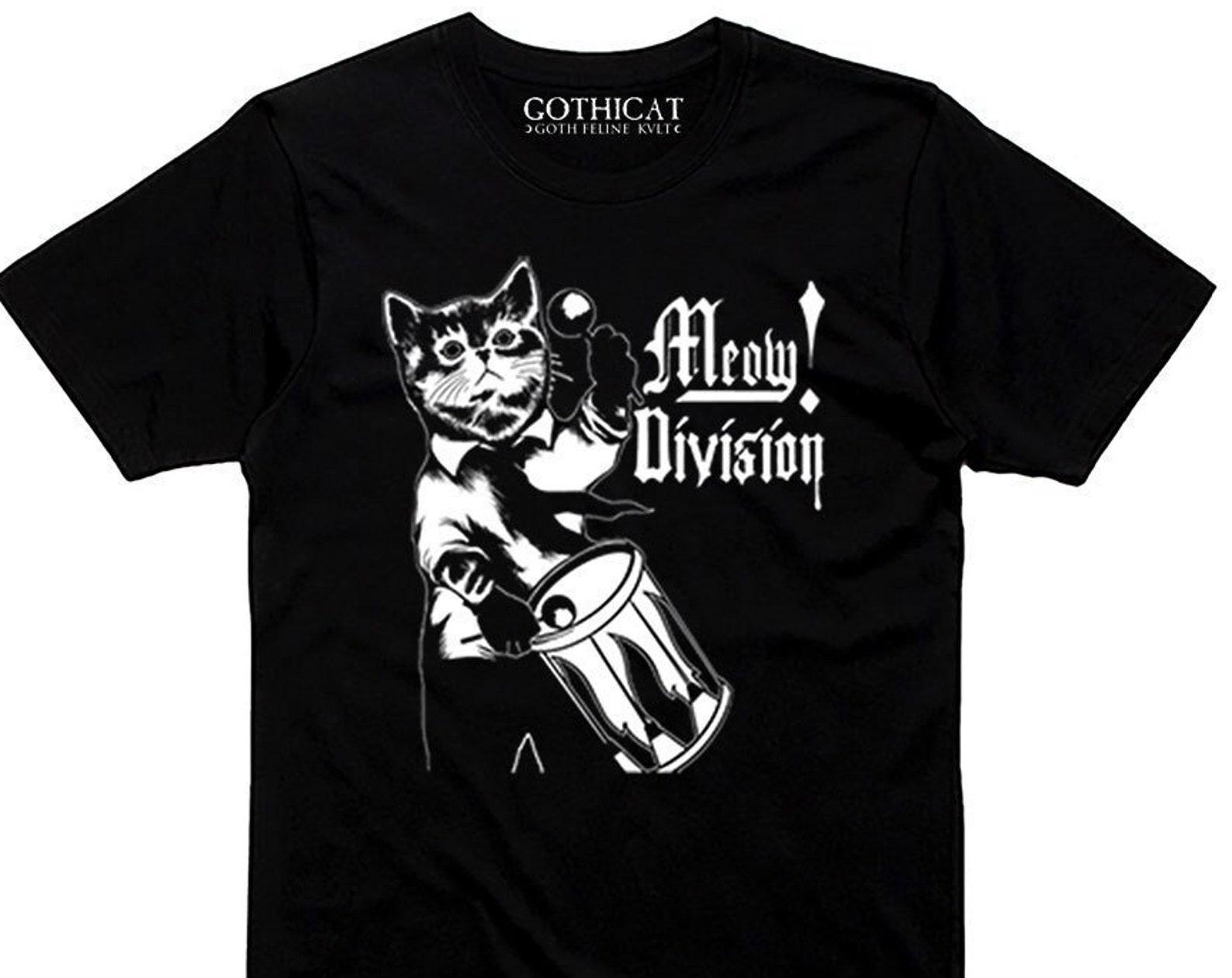 Meow Division T shirt goth darkwave cat lover gift Man Woman Sweater Long V-neck Taddler Baby S