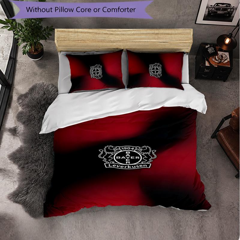Set Biancheria da Letto Calcio Bayer Leverkusen 3 Pezzi Morbido Copripiumino con Federe Set Decorazione Camera da Letto per la Casa