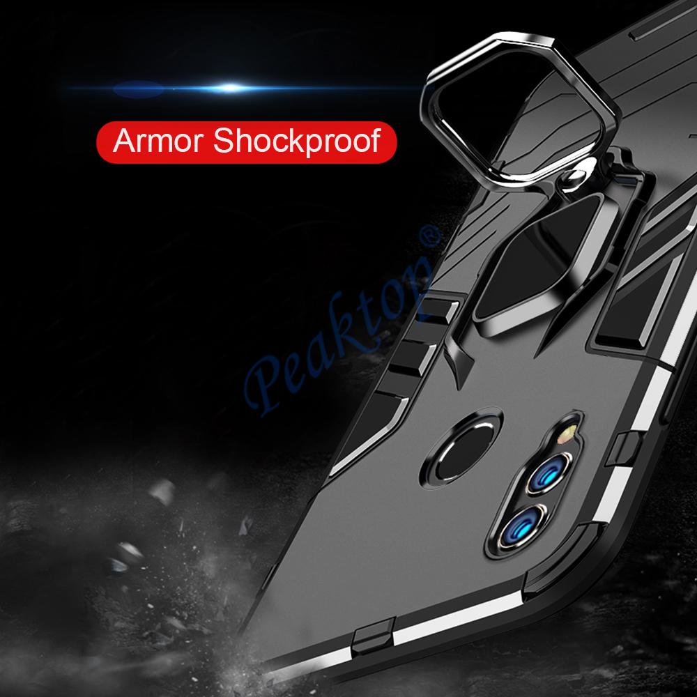Para Honor 8X 8 X Funda Armadura Cubierta de PC Soporte de Anillo para Dedo Funda de Teléfono Para Huawei Honor 8X Max Cubierta Parachoques Duradero A Prueba de Golpes