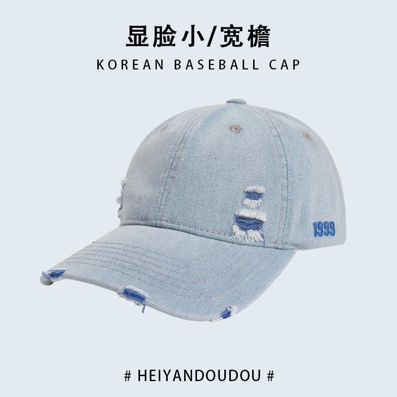 

Унисекс Потертая Модная Джинсовая Бейсболка Регулируемая Модная Шляпа для Повседневных Выходов синий