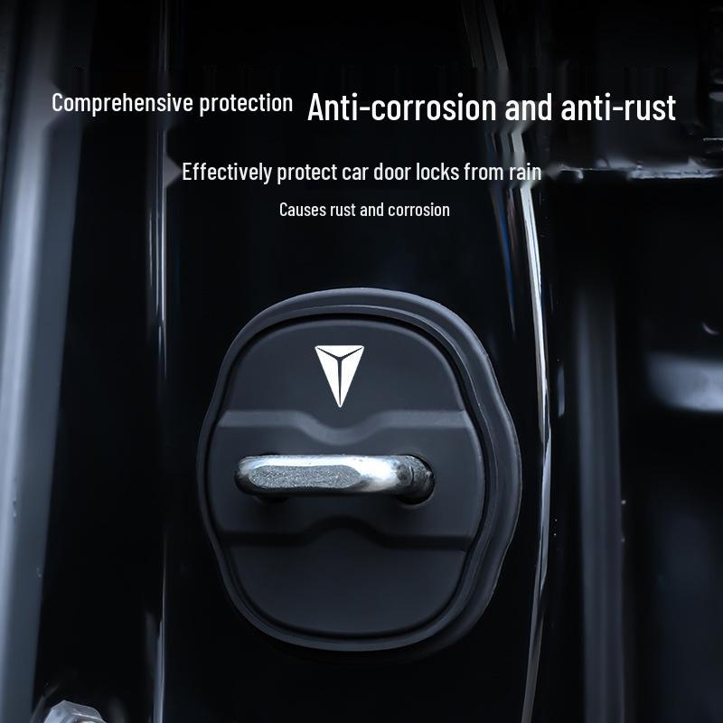 Deep Blue S7 SL03 Car Door Lock Shockproof Rustproof Protective Sleeve & Decorative Sticker