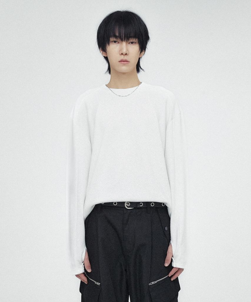 MINAV Block Round Knit T-Shirt [Ivory]