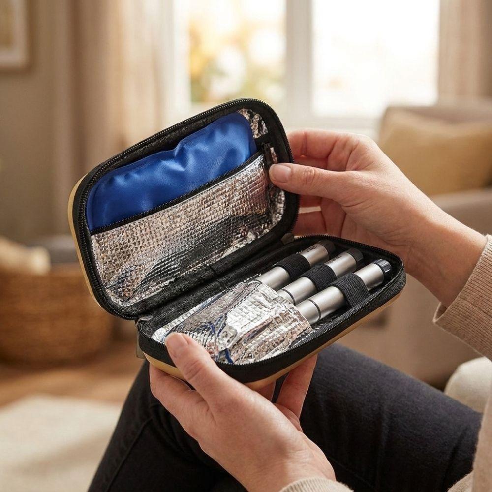 Thermal Insulated Liner Insulin Cooler Travel Case Pill Cooler Bag  For Home Outdoor Camping
