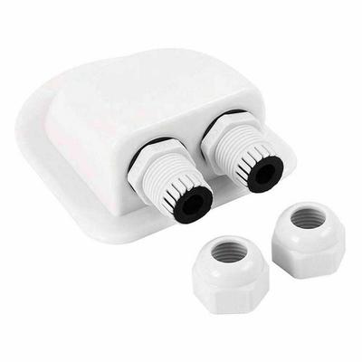 Durable Solar Panel Roof Wire Entry Gland Box White Cable Motorhome Plastic Double Hole Roof Wire Entry Gland Box Practical