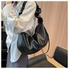 Shoulder One Korea [PETITCHOU] Bag, Handbag, Pleated, Shoulder, Minimalist, Crossbody, Lightweight, Commuting, (Black)