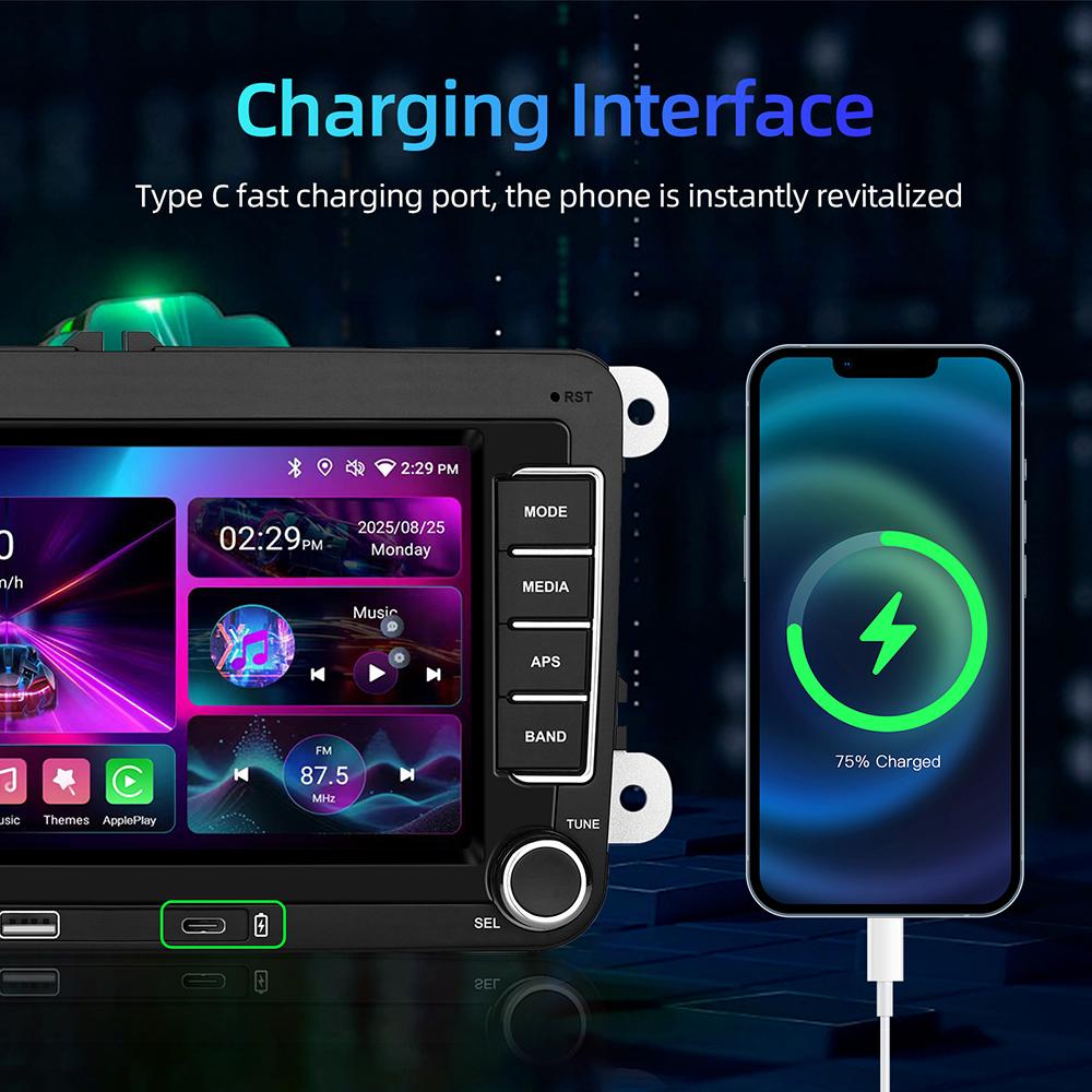 7" Car Multimedia Airplay 2 Din Car Radio Wireless CarPlay Android Auto Stereo Audio For VW/Seat/Skoda/Passat/Golf/Polo