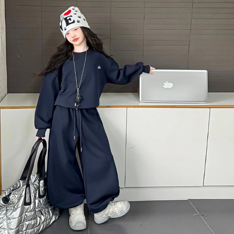 Mädchen 2025 Modische Frühling/Herbst Sportbekleidung Zweiteiliges Sweatshirt-Set