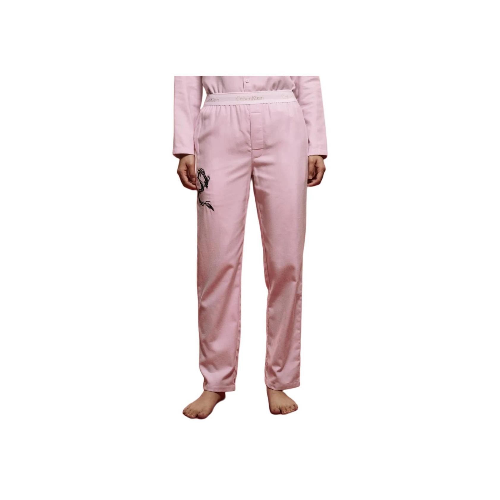 

Calvin Klein Lunar New Year Collection Color Block Embroidered Comfortable Sleep Pants Women bottoms Velvet-Pink QS7101AD-FUM S
