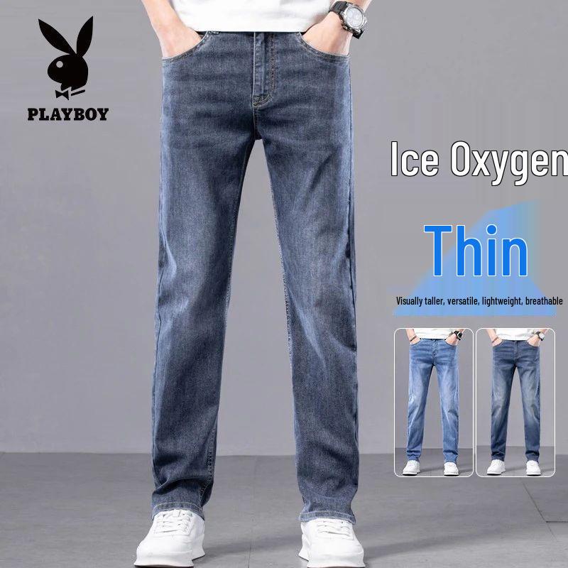 Playboy Men s Ice Silk Slim Fit Straight Jeans 32