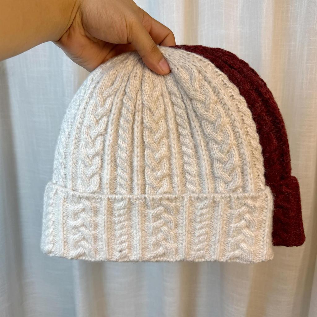 Twist Knitted Hat Men's Ear Protection Plus Plush Woolen Hat Korean Version Winter Grandpa Old Man Middle Aged and Elderly Warm Hat Trend